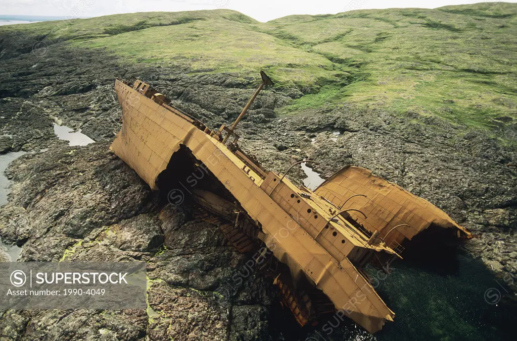 shipwreck off the coast of newfoundland, Canada
