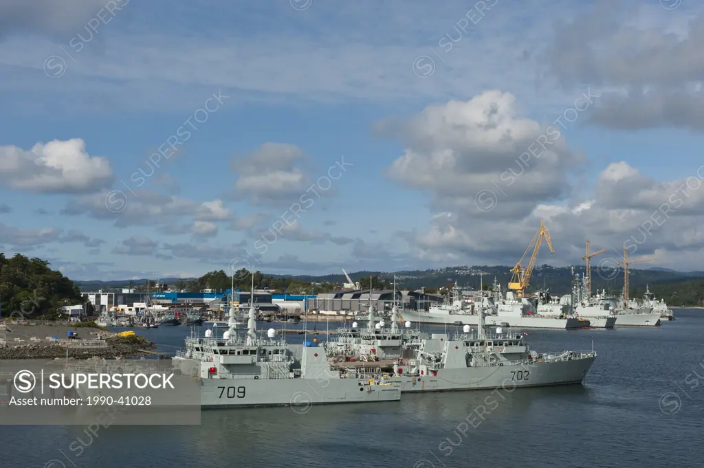Candian naval ships, Esquimalt basin, Victoria, British Columbia, Canada