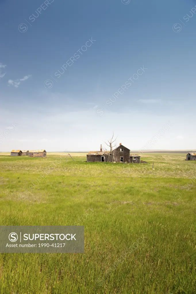 Abandoned Farm in Bad Hills, Canada, Saskatchewan.