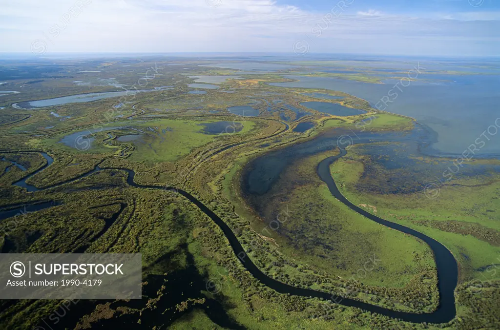 aerial of Wood buffalo national park, canada´s largest national park, alberta, Canada