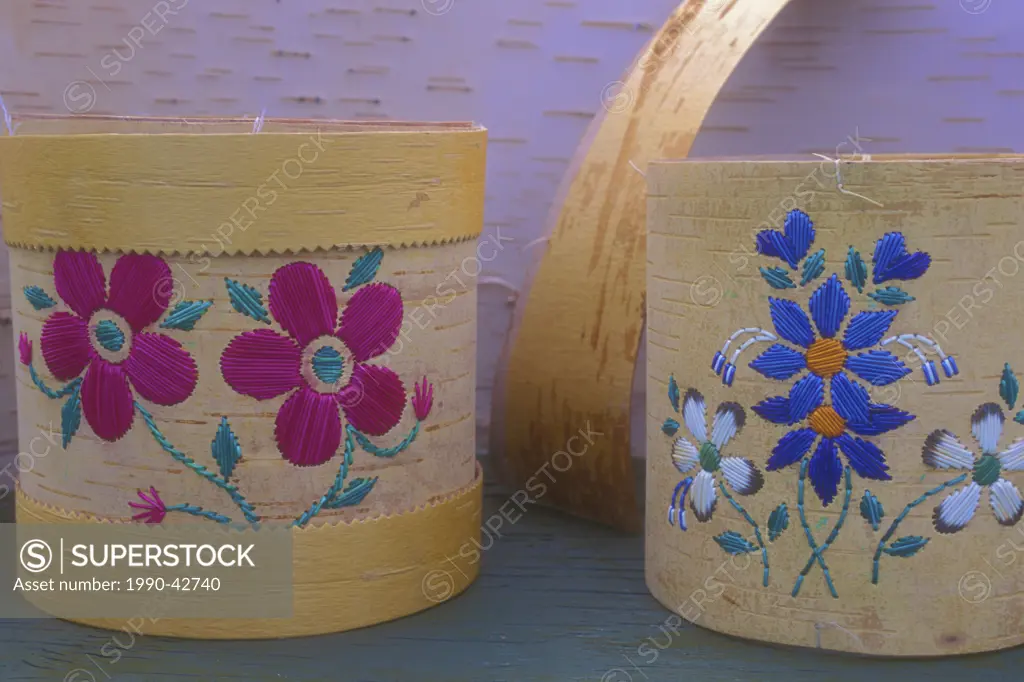 Native Birch/Quill Baskets _ Fort Simpson, NWT. Canada.