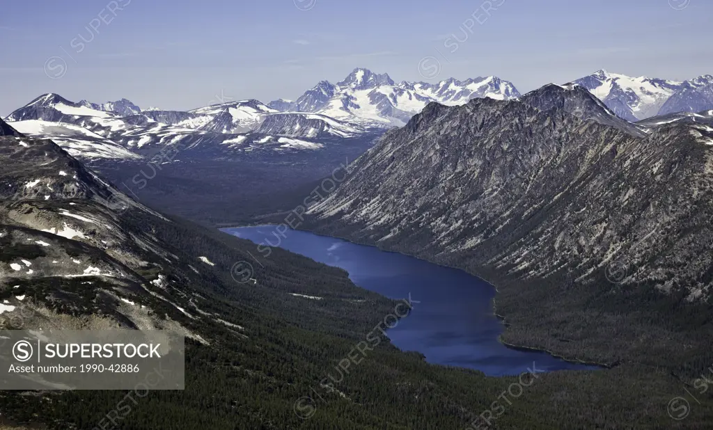 Aerial view in the Charlotte Alplands within the Chilcotin region of British Columbia Canada