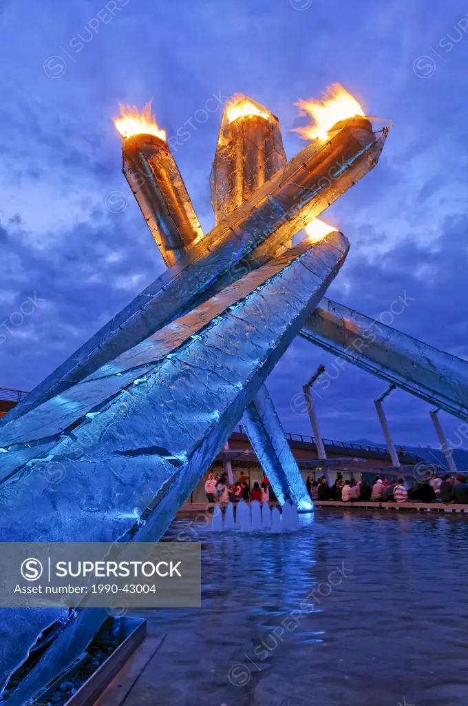 Olympic Flame will be re_lit on Canada Day and other special occasions, Jack Poole Plaza, Vancouver Convention Centre, Vancouver, British Columbia, Ca...