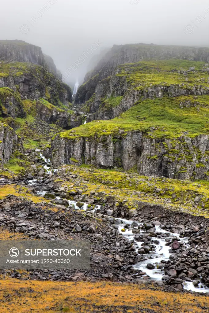 Fagridalur Mountain Stream in Rain, Iceland_