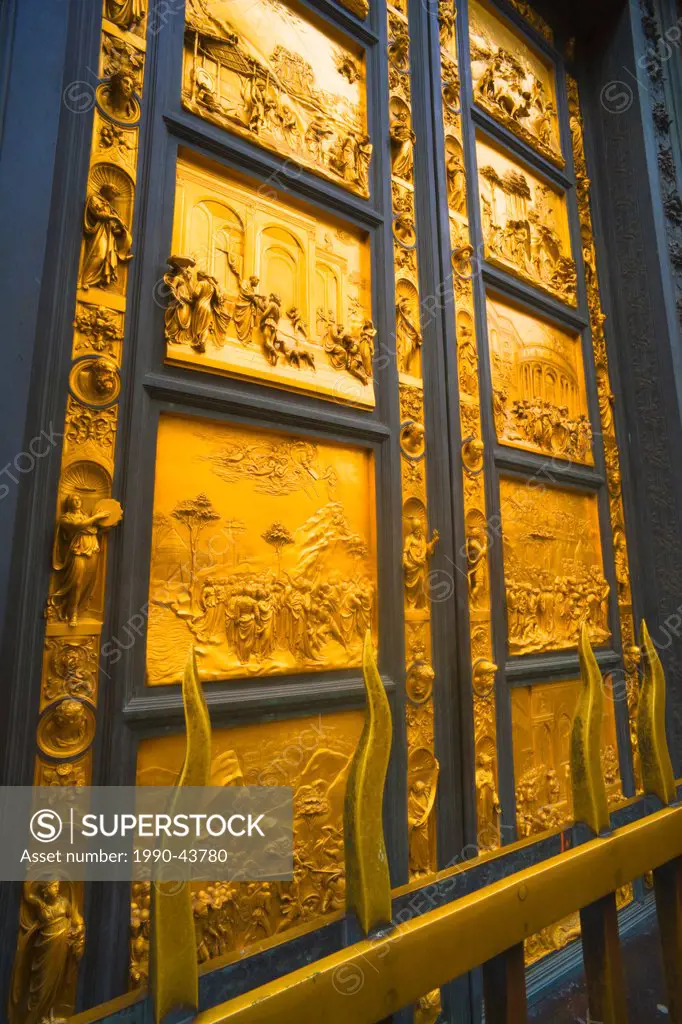 East Bronze door of the Baptistry, Piazza del Duomo, Florence, Italy