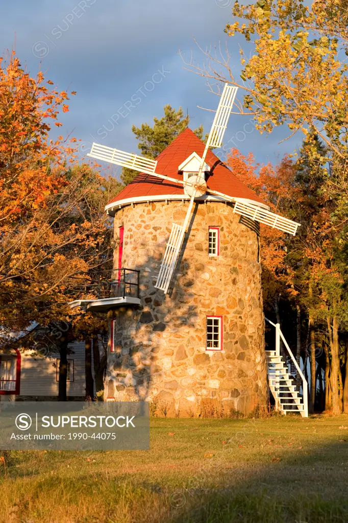 Historic Windmill at sunset, Saint_Jean_Port_Joli, Quebec, Canada