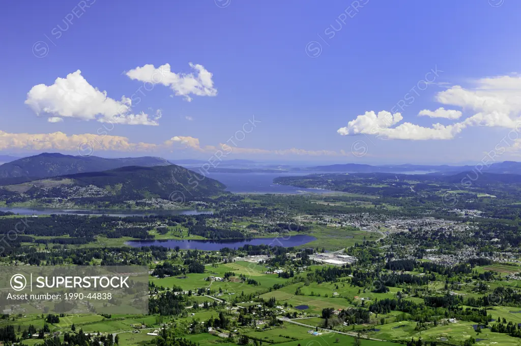 Views from Mt. Prevost of the Cowichan Valley and Duncan, BC.