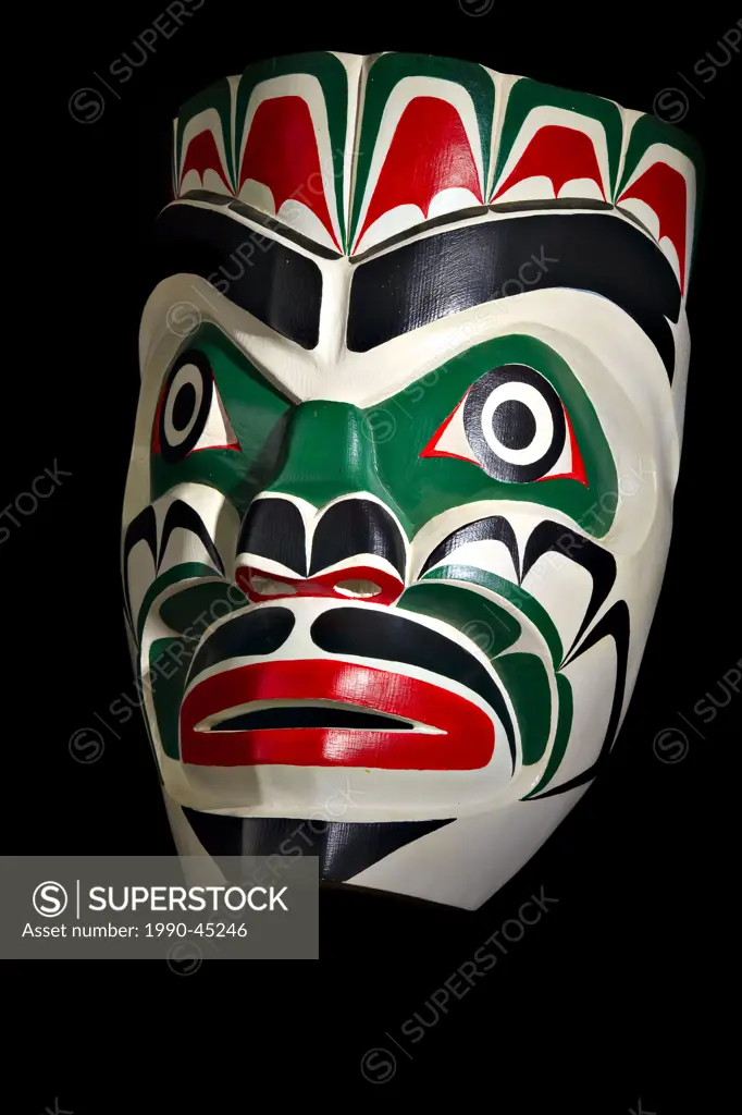 Chief Kumkawa Mask by Lumario Johnson, First Nation Artist, original West Coast native art, Just Art Gallery, Port McNeill, Northern Vancouver Island,...