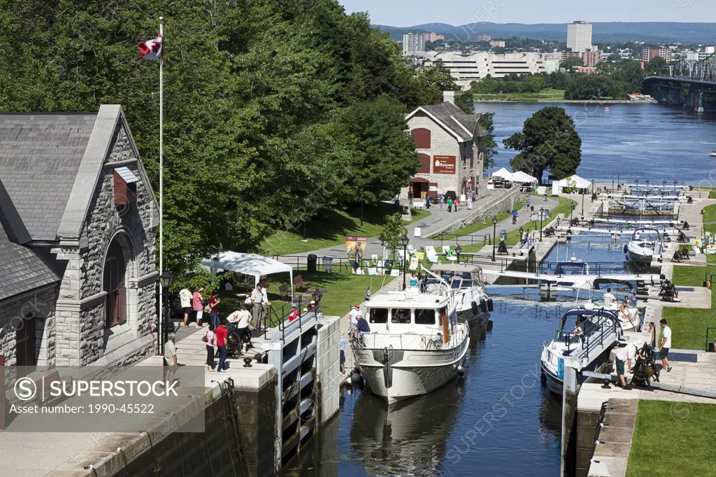 Rideau Canal Locks and Ottawa River, Bytown Museum, Ottawa, Ontario, Canada