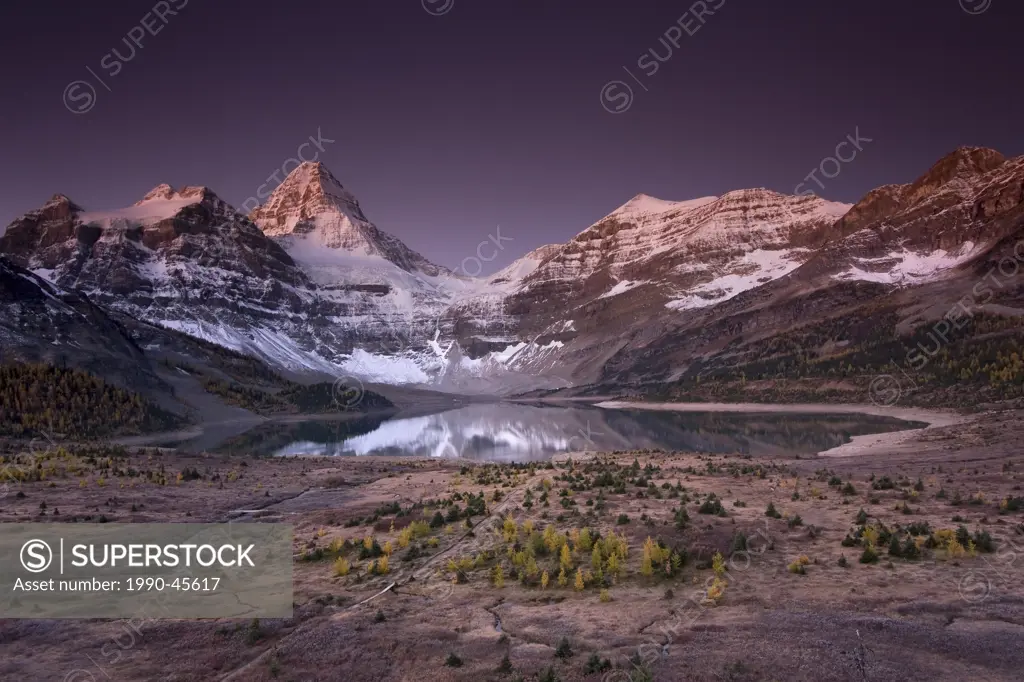 Dawn at Magog Lake, Mount Assiniboine Provincial Park, British Columbia, Canada