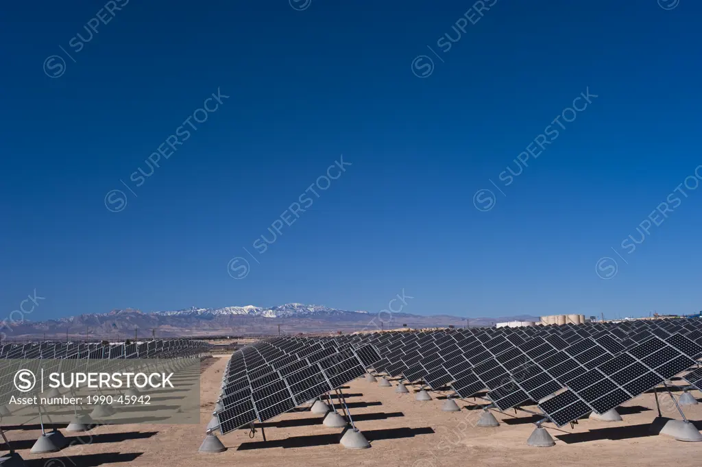 Nellis Photovoltaic Solar Power Plant, Nellis Solar Power Plant, Nellis Air Force Base, Las Vegas, Clark Country, United States of America.