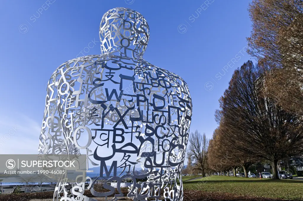 We, 2008, Vancouver Biennale sculpture by Jaume Plensa, Sunset Beach, Vancouver, British Columbia, Canada