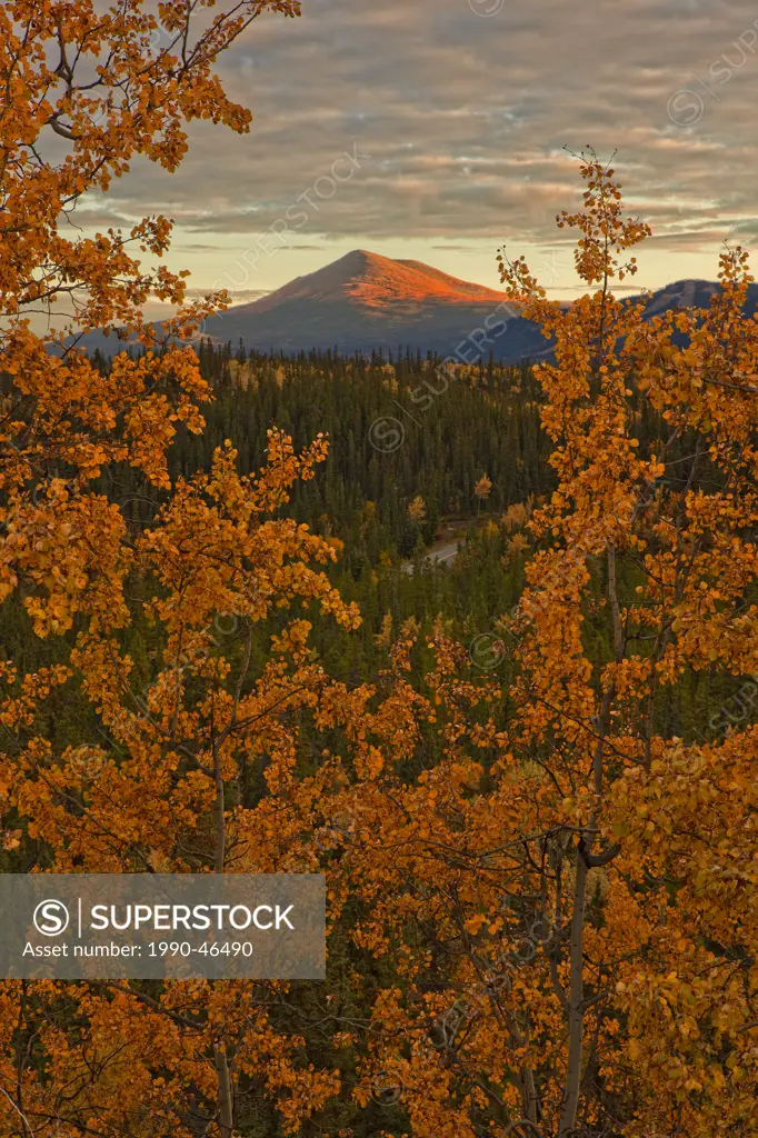 Sunset over Goldenhorn Mountain, Whitehorse, Yukon, Canada.