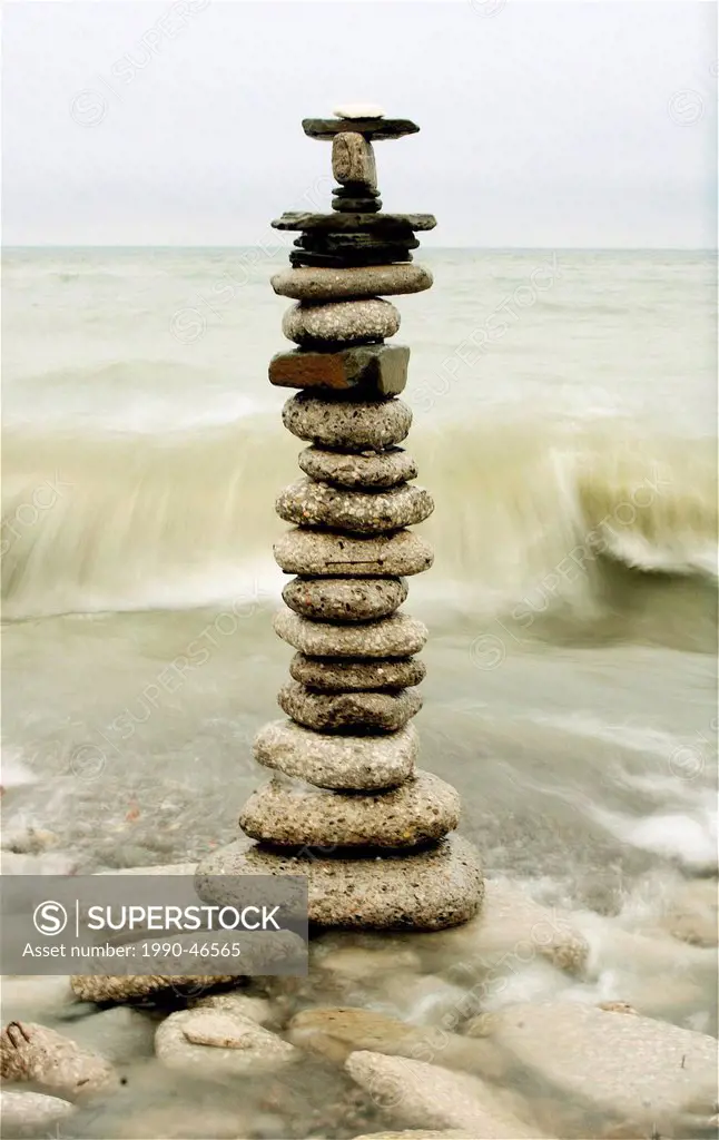 Balanced rocks, Colonel Samuel Smith Park, Lake Ontario, Toronto, Ontario, Canada