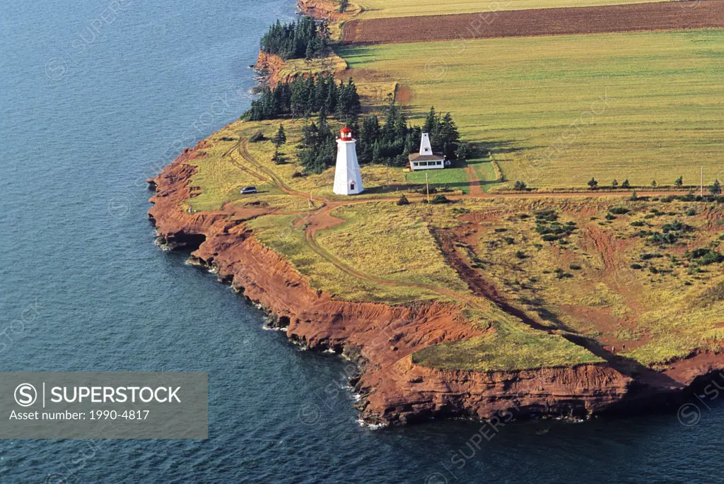 Aerial of Seacow Head Lighthouse, Prince Edward Island, Canada