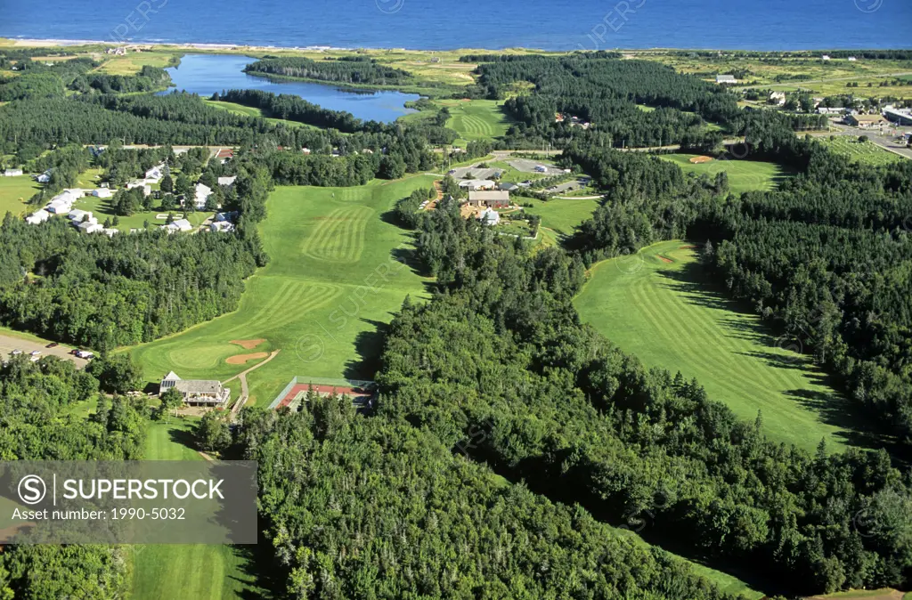 Aerial of Green Gables Golf Club, Prince Edward Island, Canada