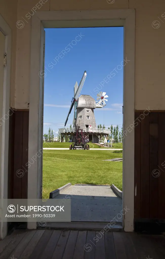 Windmill at Mennonite Heritage Village in Steinbach,Manitoba, Canada