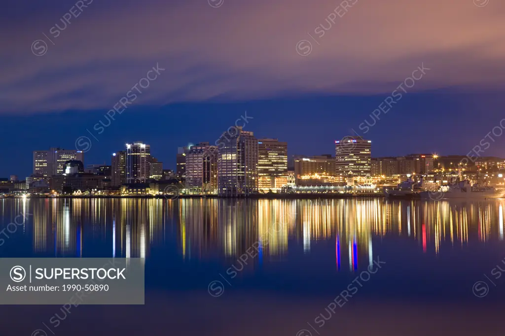 Halifax skyline at night, Halifax, Nova Scotia, Canada