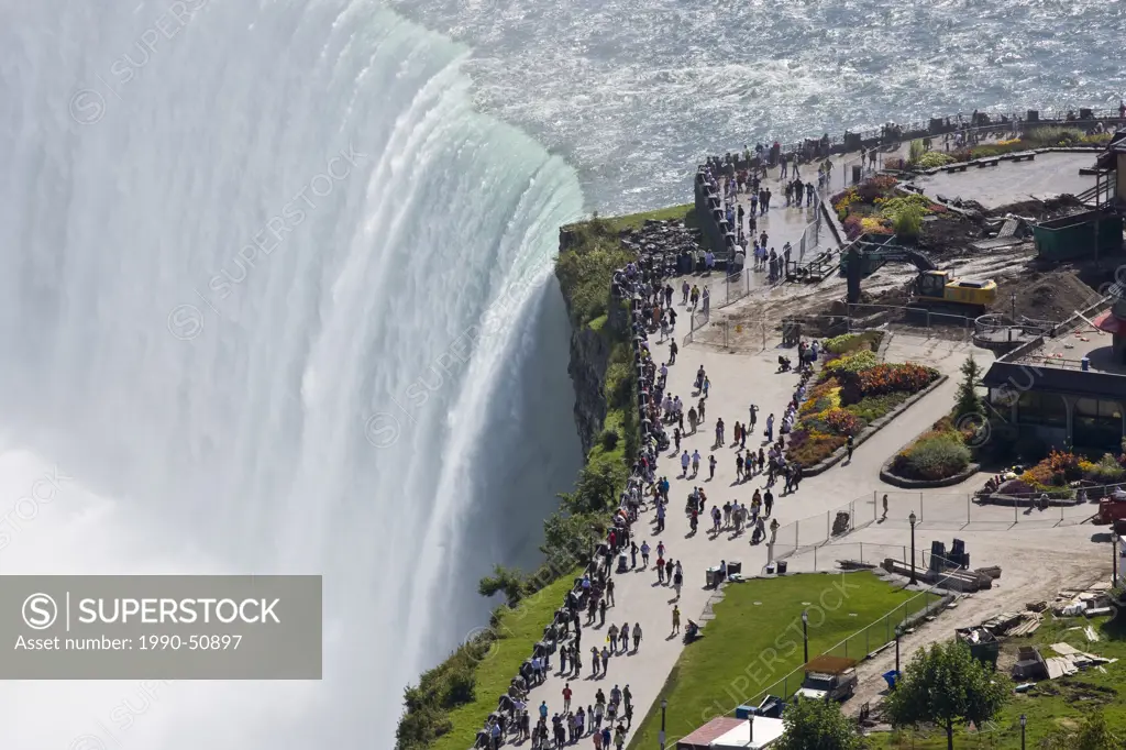 View of Horseshoe Falls from Skylon Tower, Niagara Falls, Ontario, Canada.