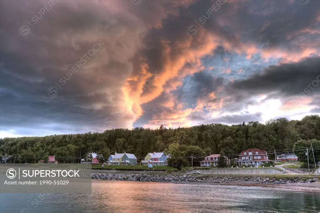 Menacing clouds above the village of Saint_Irenee, Quebec, Canada.