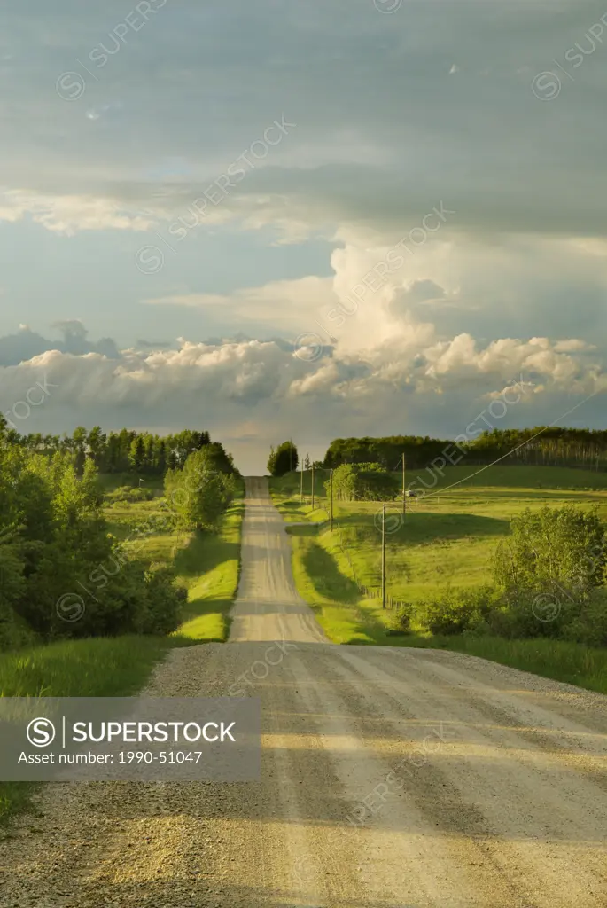 Country road near Cochrane, Alberta, Canada