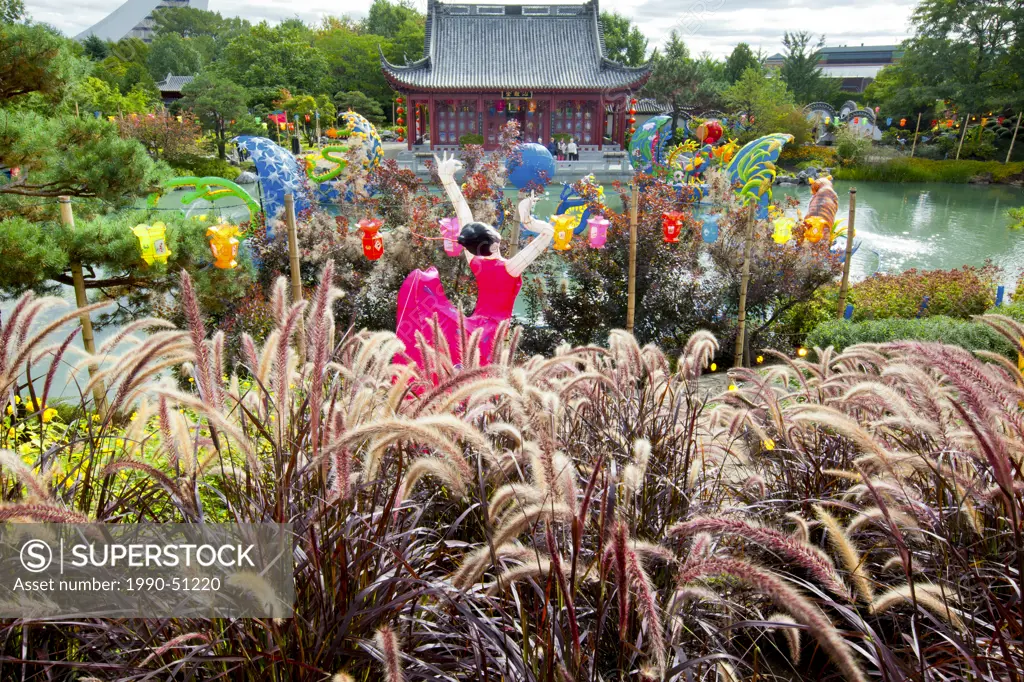 The magic of Lanterns, Chinese Garden, Montreal Botanical Gardens, Montreal, Quebec, Canada