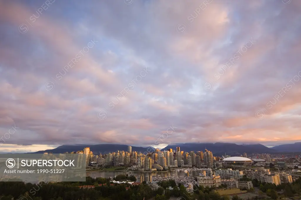 False Creek and Downtown Vancouver, British Columbia, Canada.