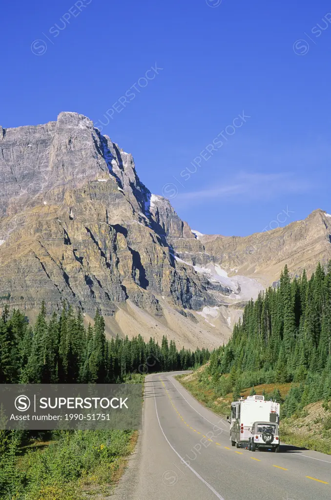 Icefields Parkway, Crowfoot Mountain, Banff National Park, Alberta, Canada.