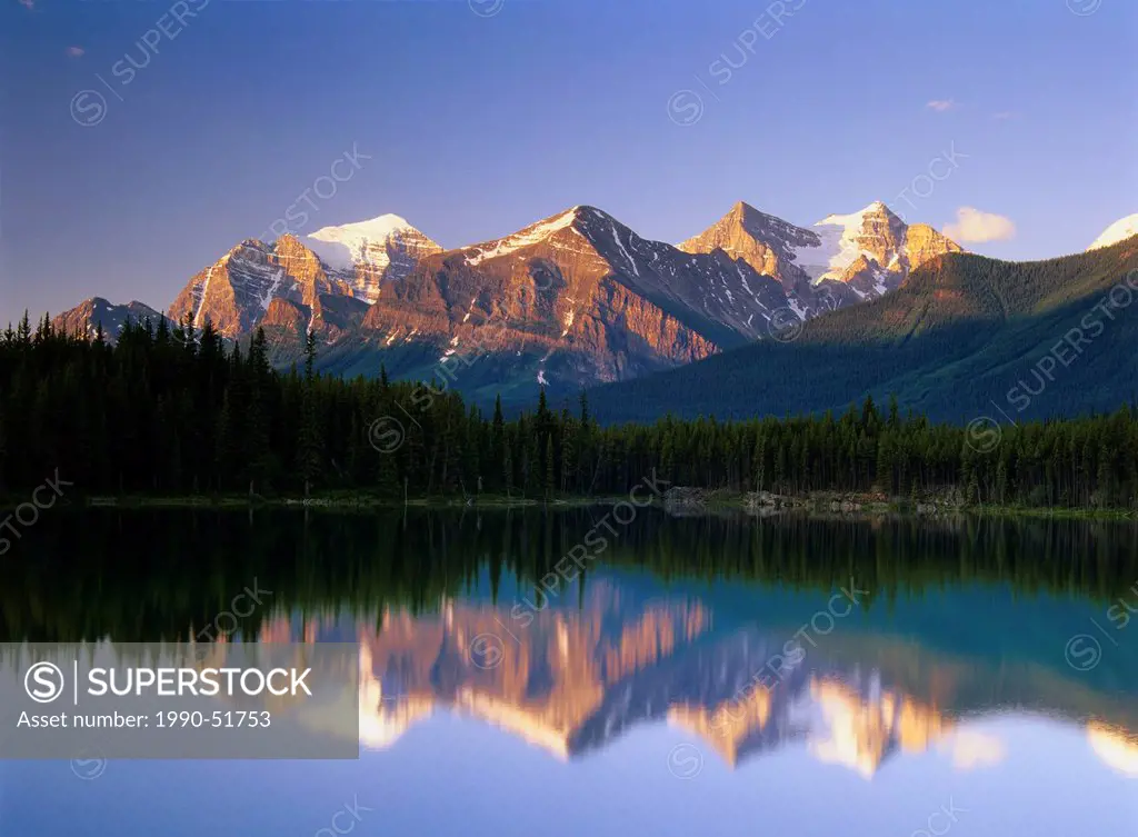 Herbert Lake at Sunrise, Banff National Park, Alberta, Canada.