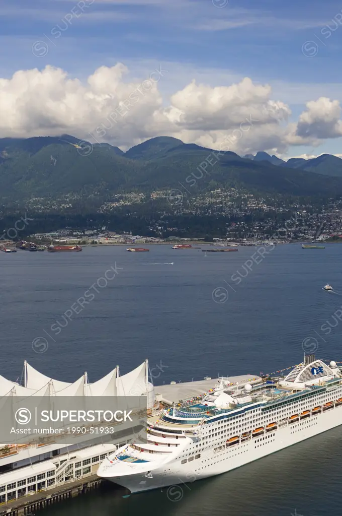 Port of Vancouver and Canada Place, British Columbia, Canada.