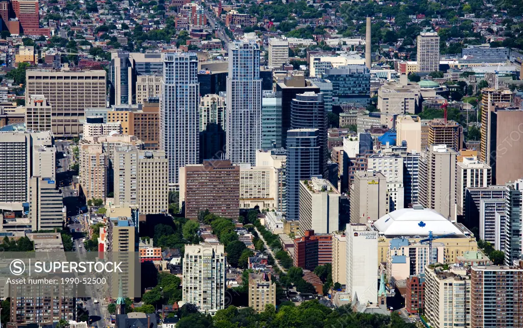 Aerial view of downtown Toronto, Ontario, Canada