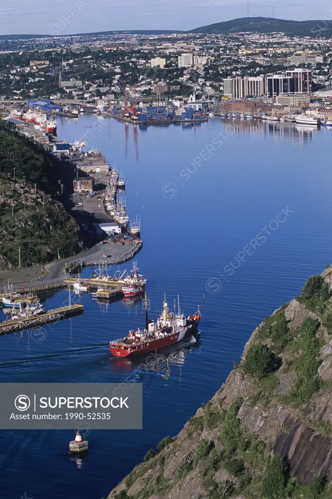 St. John´s harbour with ships and colorful houses, Newfoundland, Canada.