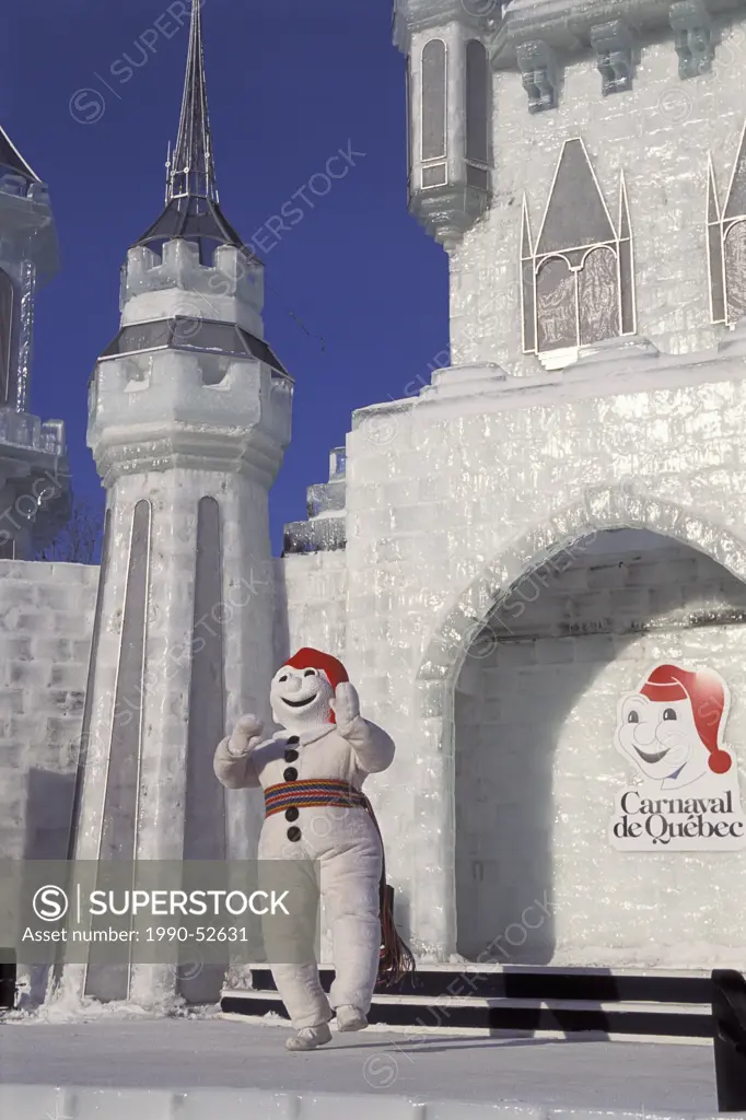 Bonhomme Carnaval, snowman character at Winter Carnival, Quebec City, Quebec, Canada. The Quebec Winter Carnival is the world´s largest winter carniva...