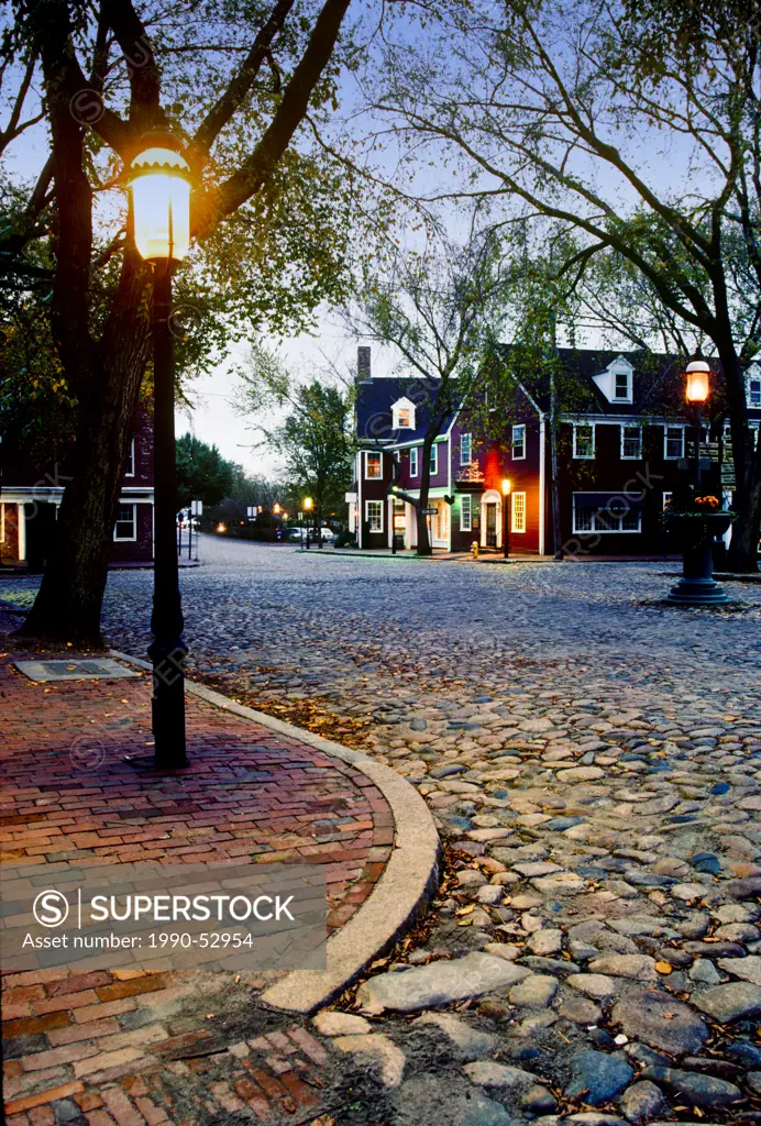 Cobblestone Street, Main street, Nantucket Island, Massachusetts, United States of America