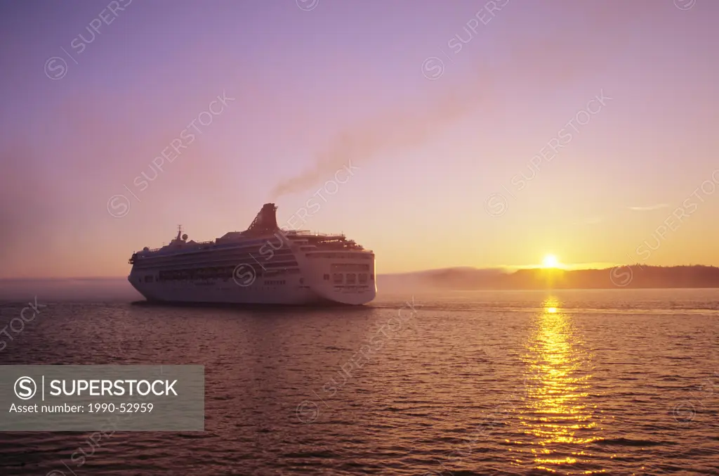 Cruise ship ´Norwegian Spirit´ leaving harbour, Prince Rupert, British Columbia, Canada.