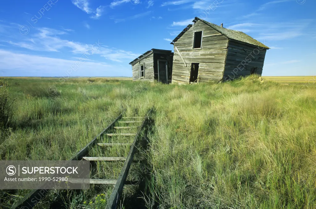 abandoned farmhouse, near Ponteix, Saskatchewan, Canada