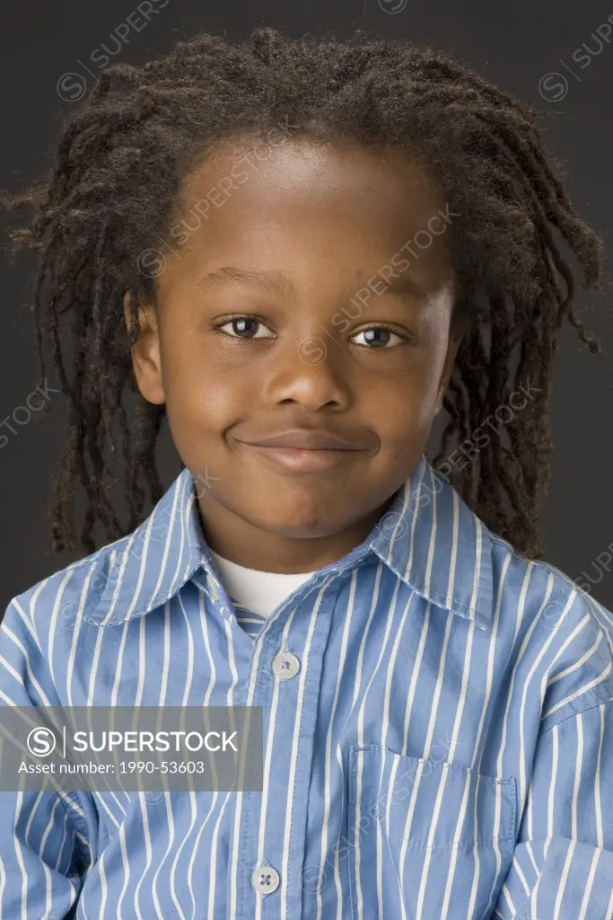 Portrait of a young african Canadian boy.