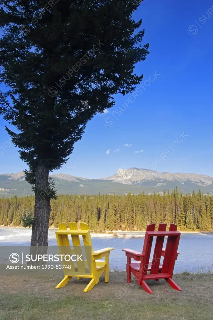 Deck chair at Jasper National Park, Alberta Canada
