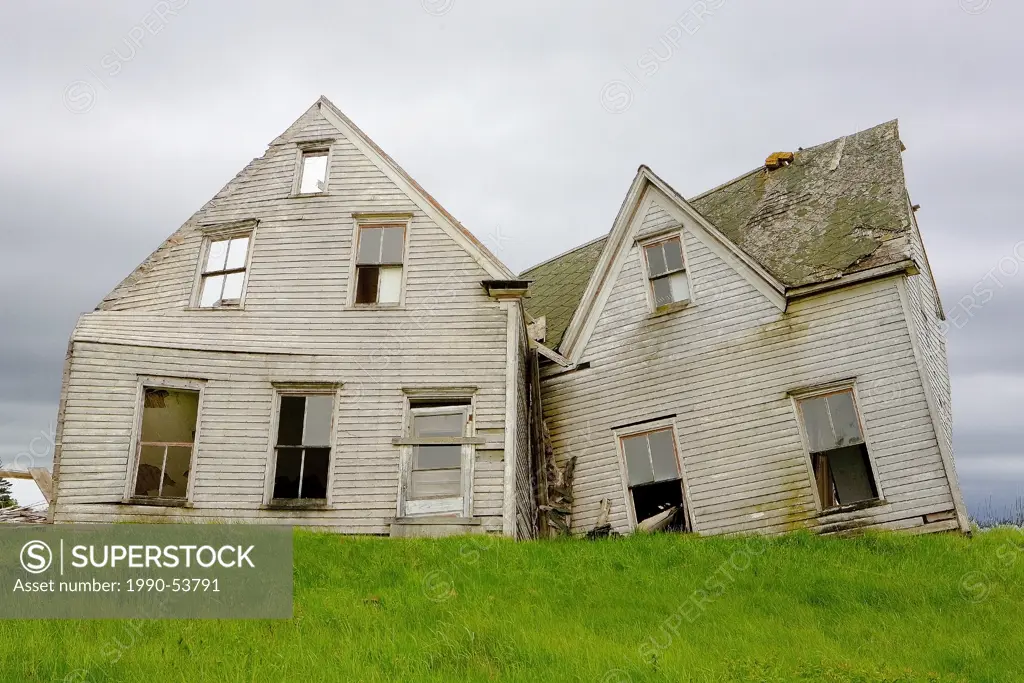 Collapsed and abandoned house, Kings County, Prince Edward Island, Canada