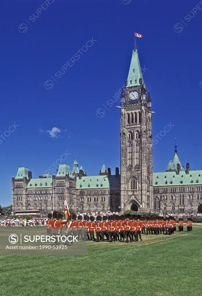 Changing of the Guard ceremony at the Parliament Buildings, Capital of Canada, Ottawa, Ontario, Canada.