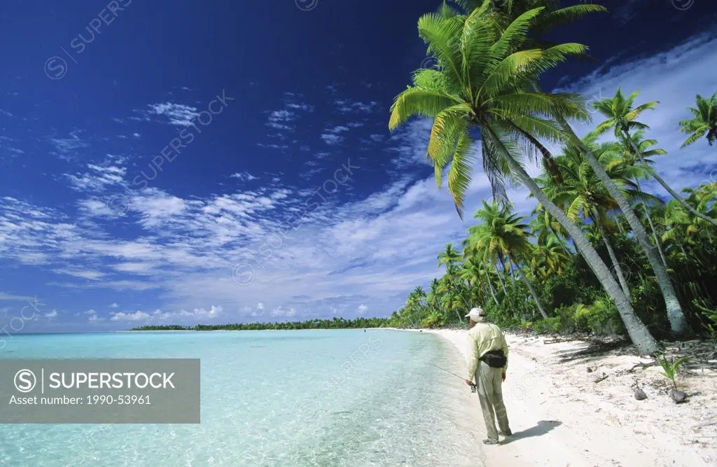 Man on beach, Tahiti, French Polynesia