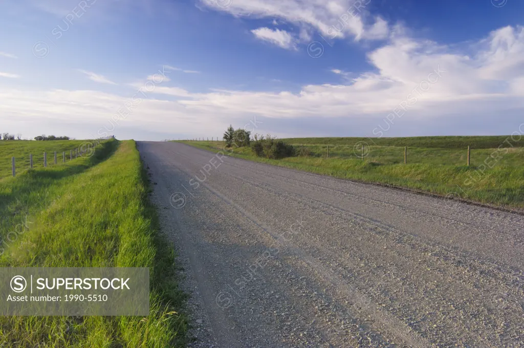 Country road west of Calgary, Alberta, Canada