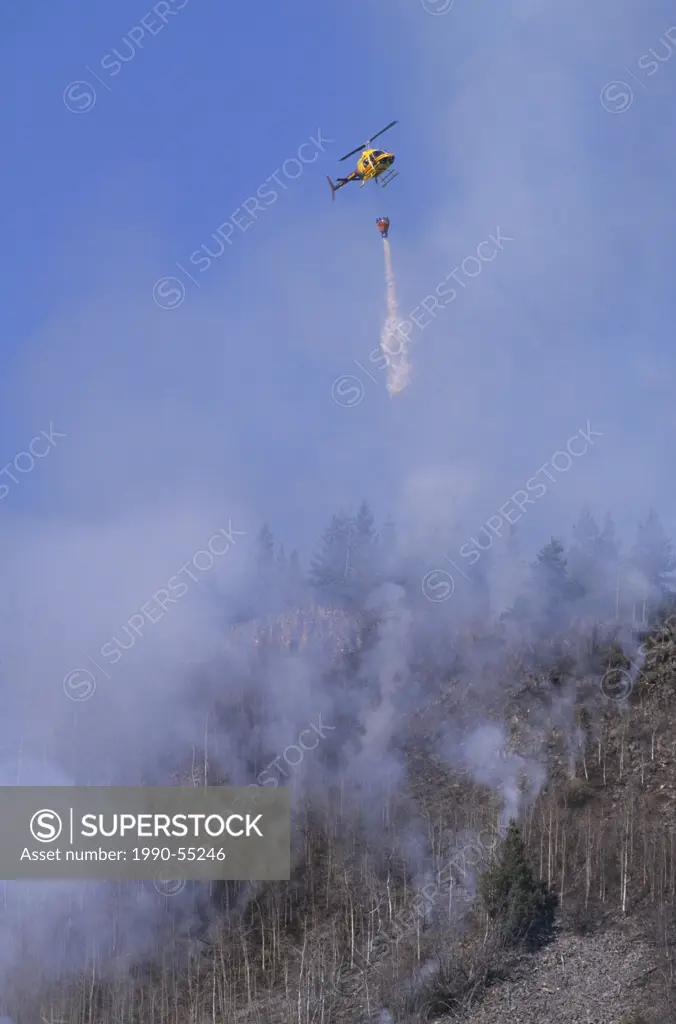 Helicopter involved in fire suppression, Smithers, British Columbia, Canada.
