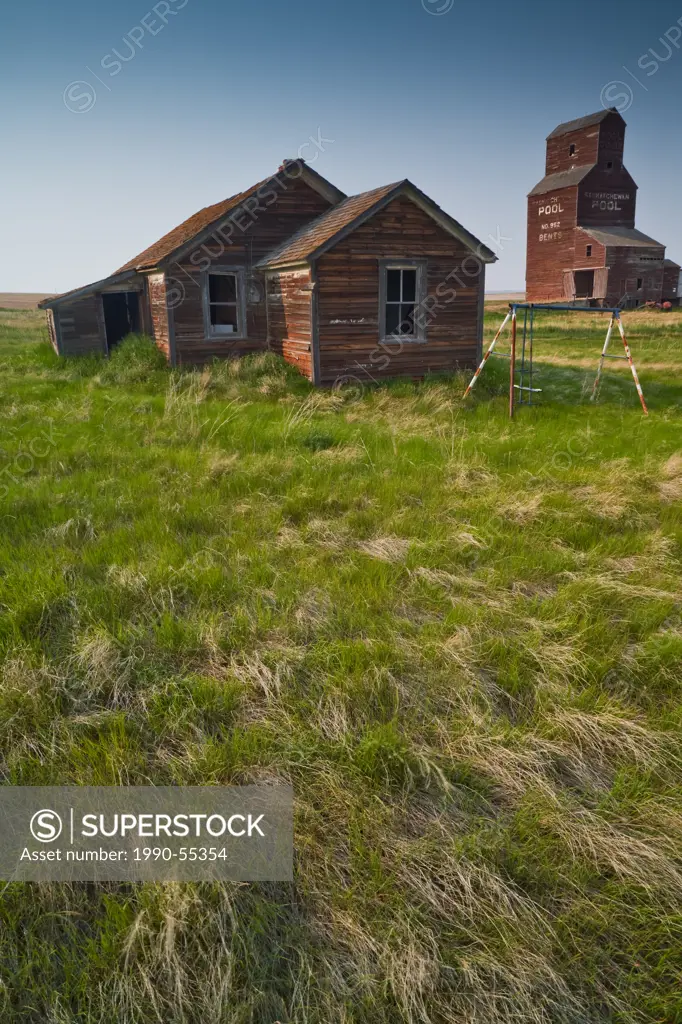 Abandoned farm town, Bents, Saskatchewan, Canada