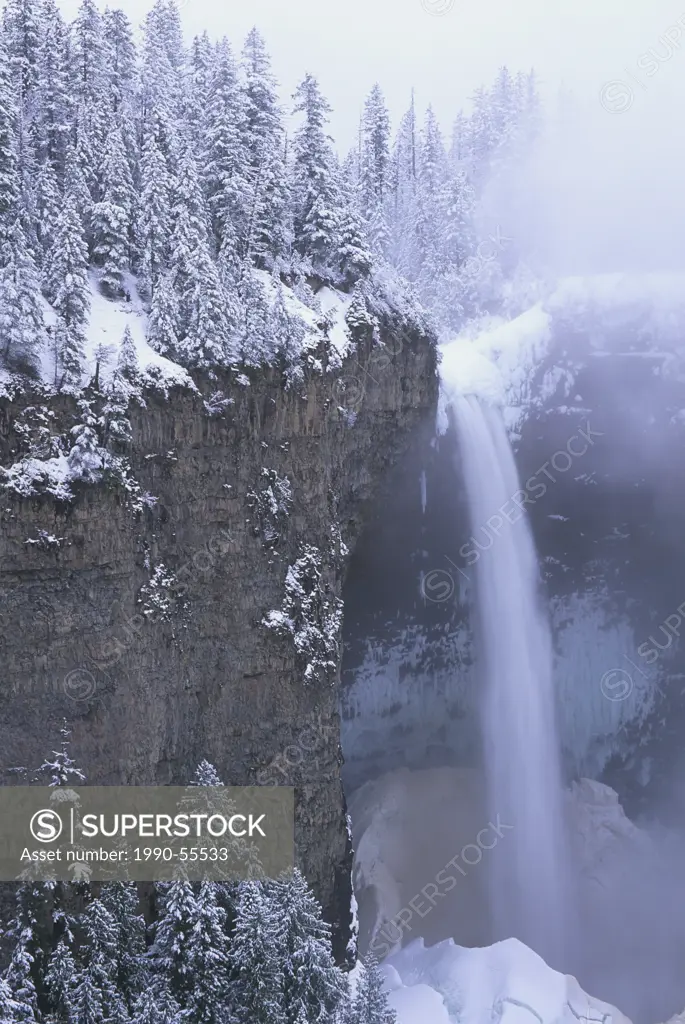 Helmcken Falls 141_metres high in winter, Canada´s 4th highest waterfall, Wells Gray Provincial Park, British Columbia, Canada.