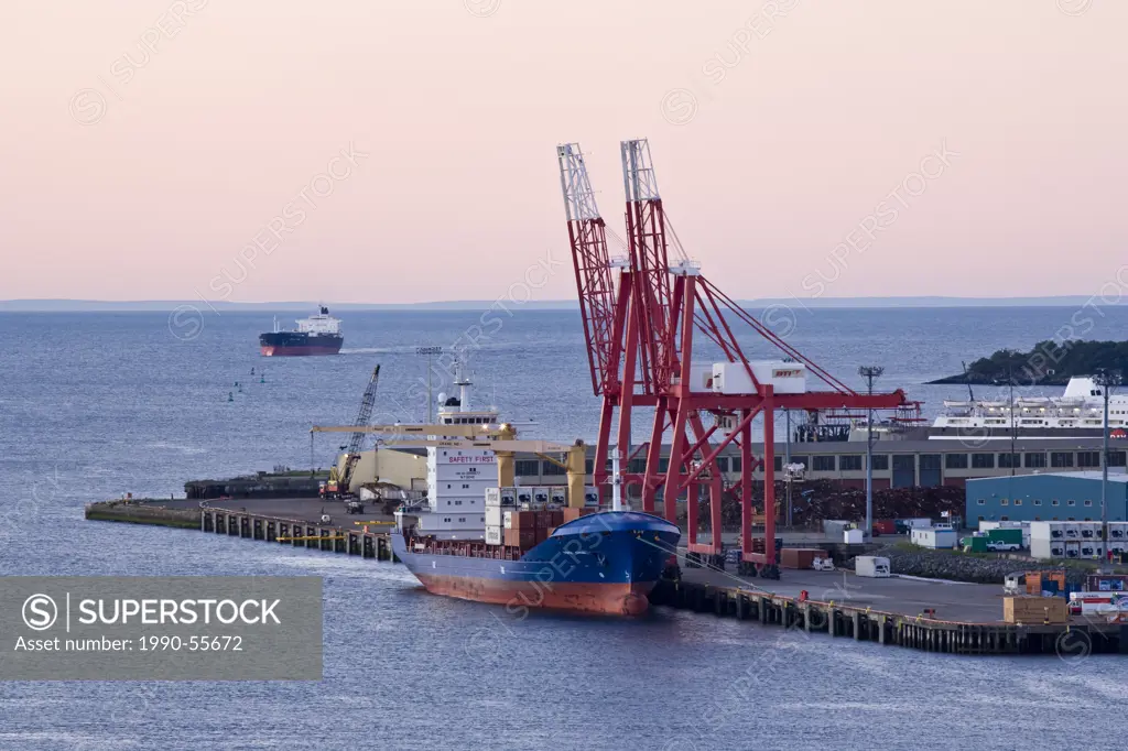 Container port at Saint John, New Brunswick, Canada.