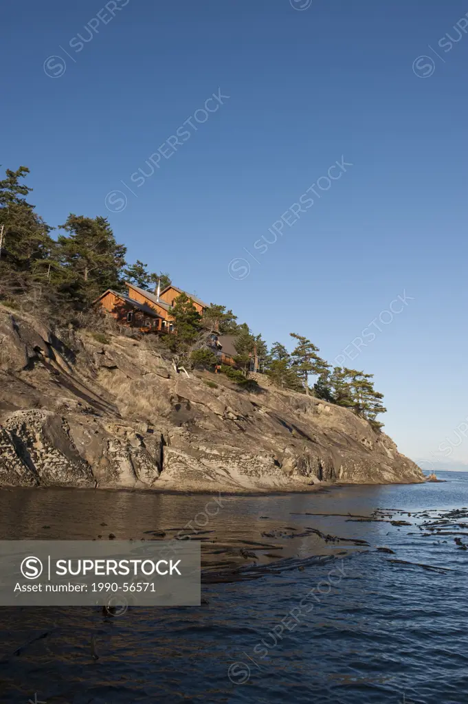Waterfront homes on Saturna Island, British Columbia, Canada