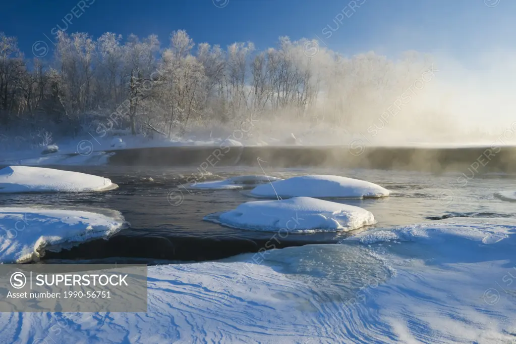 Winter along the Whiteshell River, Whiteshell Provincial Park, Manitoba, Canada