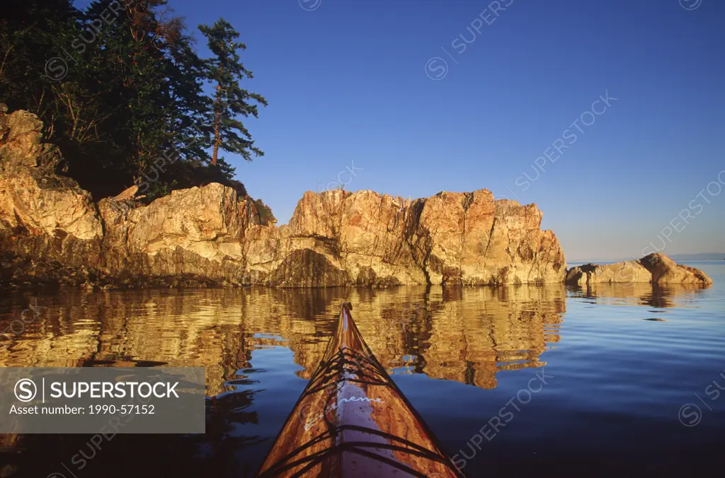 ocean kayaking from Rebecca Spit, Quadra Island, Breton Islands, Vancouver Island, British Columbia, Canada.