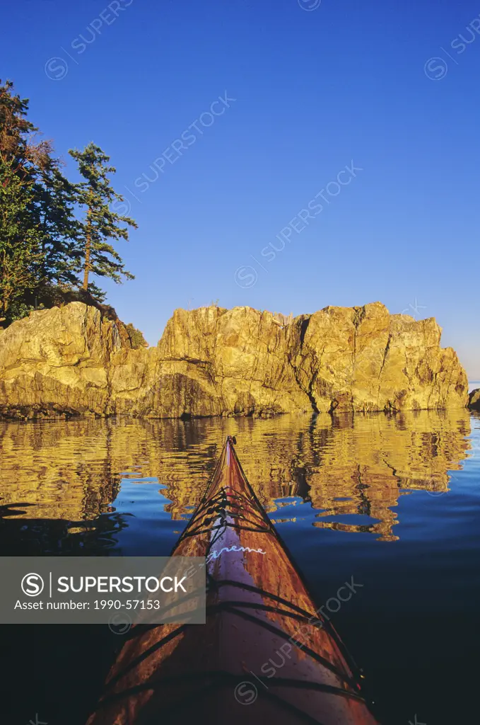 ocean kayaking from Rebecca Spit, Quadra Island, Breton Islands, British Columbia, Canada.